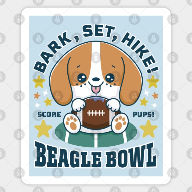 Beagle Bowl Puppy Football Sticker by Meggie Nic